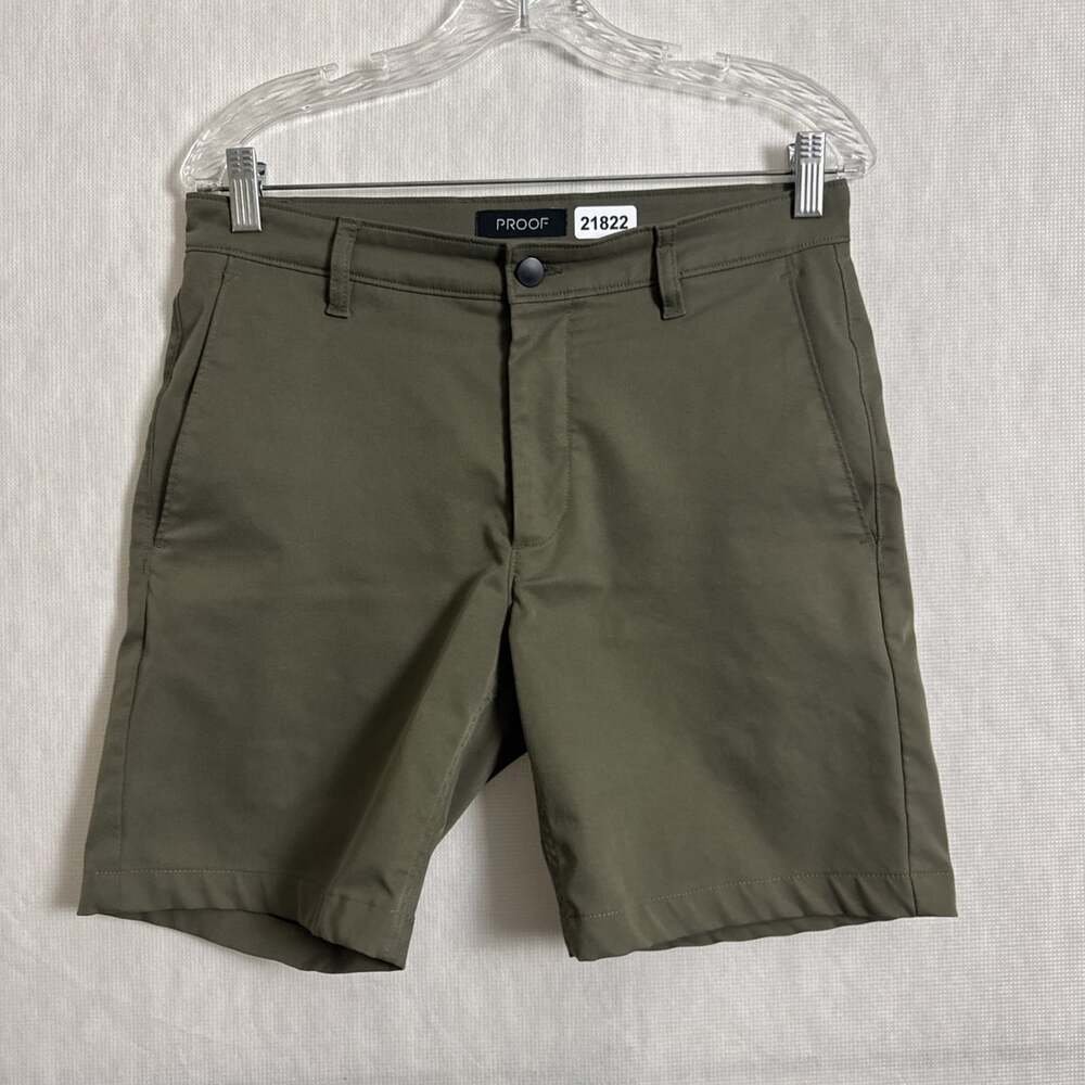 Proof Huckleberry Men's Size 30 Green Nomad Performance Cotton 8" Inseam Shorts